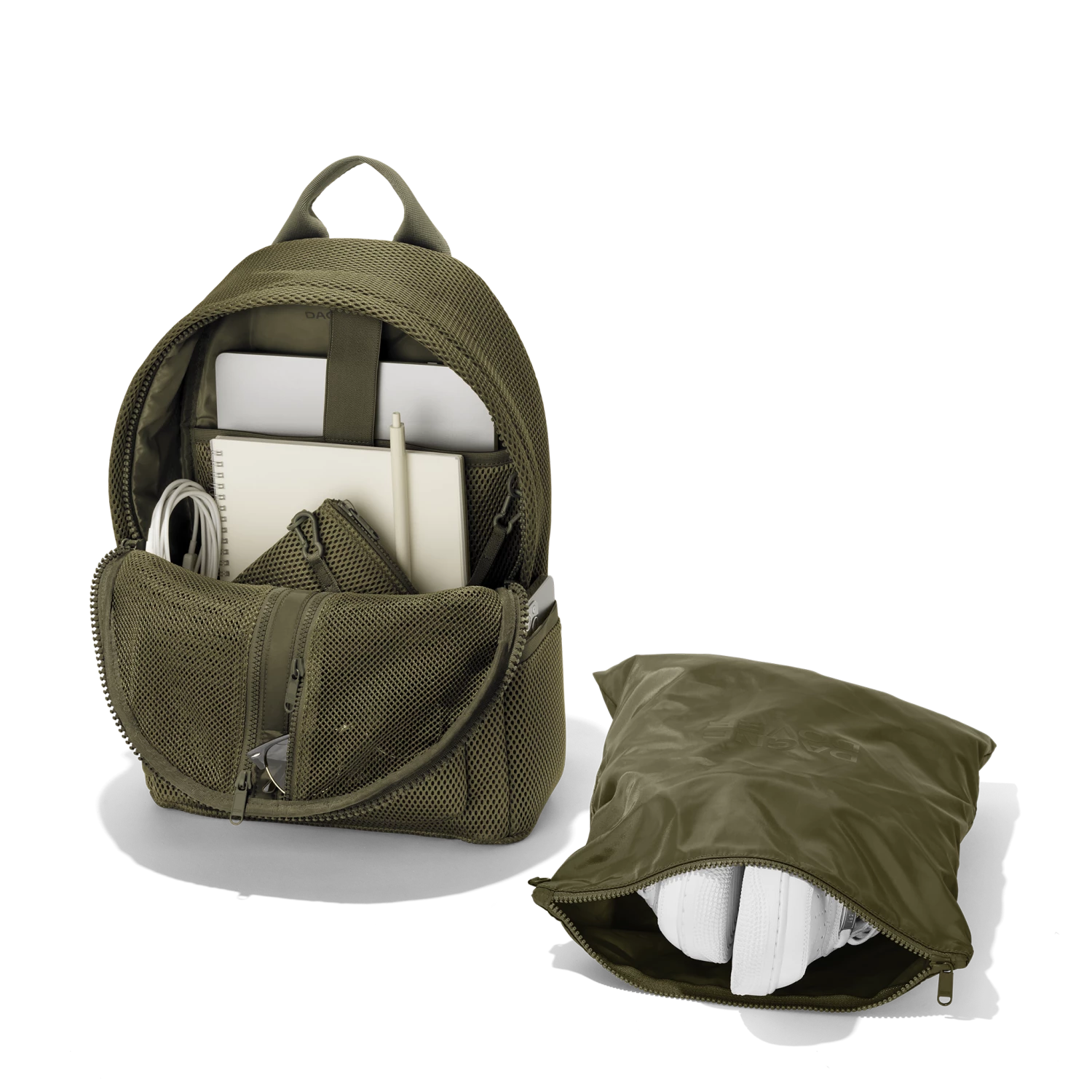 Dakota Backpack In Dark Moss Air Mesh, Medium 2 Dakota Backpack In Dark Moss Air Mesh, Medium - Image 2