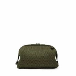 Hunter Toiletry Bag In Dark Moss Air Mesh, Large -Hot Sale Dagne Dover Store 365 Hunter L Dark Moss Back FFFFFF