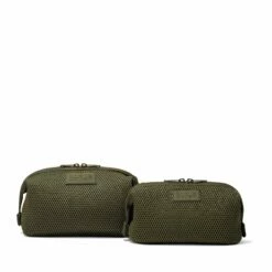 Hunter Toiletry Bag In Dark Moss Air Mesh, Large -Hot Sale Dagne Dover Store 365 Hunter L Dark Moss Comparison FFFFFF