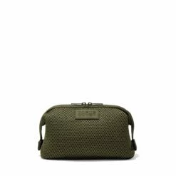 Hunter Toiletry Bag In Dark Moss Air Mesh, Large -Hot Sale Dagne Dover Store 365 Hunter L Dark Moss Front FFFFFF