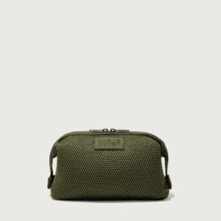 Hunter Toiletry Bag In Dark Moss Air Mesh, Large -Hot Sale Dagne Dover Store 365 Hunter L Dark Moss Frontcopy EDEAE8