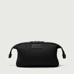 Hunter Toiletry Bag In Onyx Air Mesh, Large -Hot Sale Dagne Dover Store 365 Hunter L Onyx Front Unsnappedcopy EDEAE8