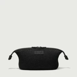 Hunter Toiletry Bag In Onyx Air Mesh, Small -Hot Sale Dagne Dover Store 365 Hunter S Onyx Front Unsnappedcopy EDEAE8