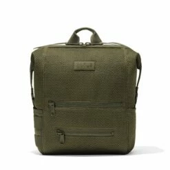 Indi Diaper Backpack In Dark Moss Air Mesh, Large -Hot Sale Dagne Dover Store 365 Indi L Dark Moss Front FFFFFF