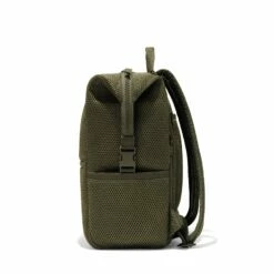 Indi Diaper Backpack In Dark Moss Air Mesh, Large -Hot Sale Dagne Dover Store 365 Indi L Dark Moss Side FFFFFF