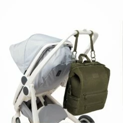 Indi Diaper Backpack In Dark Moss Air Mesh, Large -Hot Sale Dagne Dover Store 365 Indi L Dark Moss Stroller FFFFFF