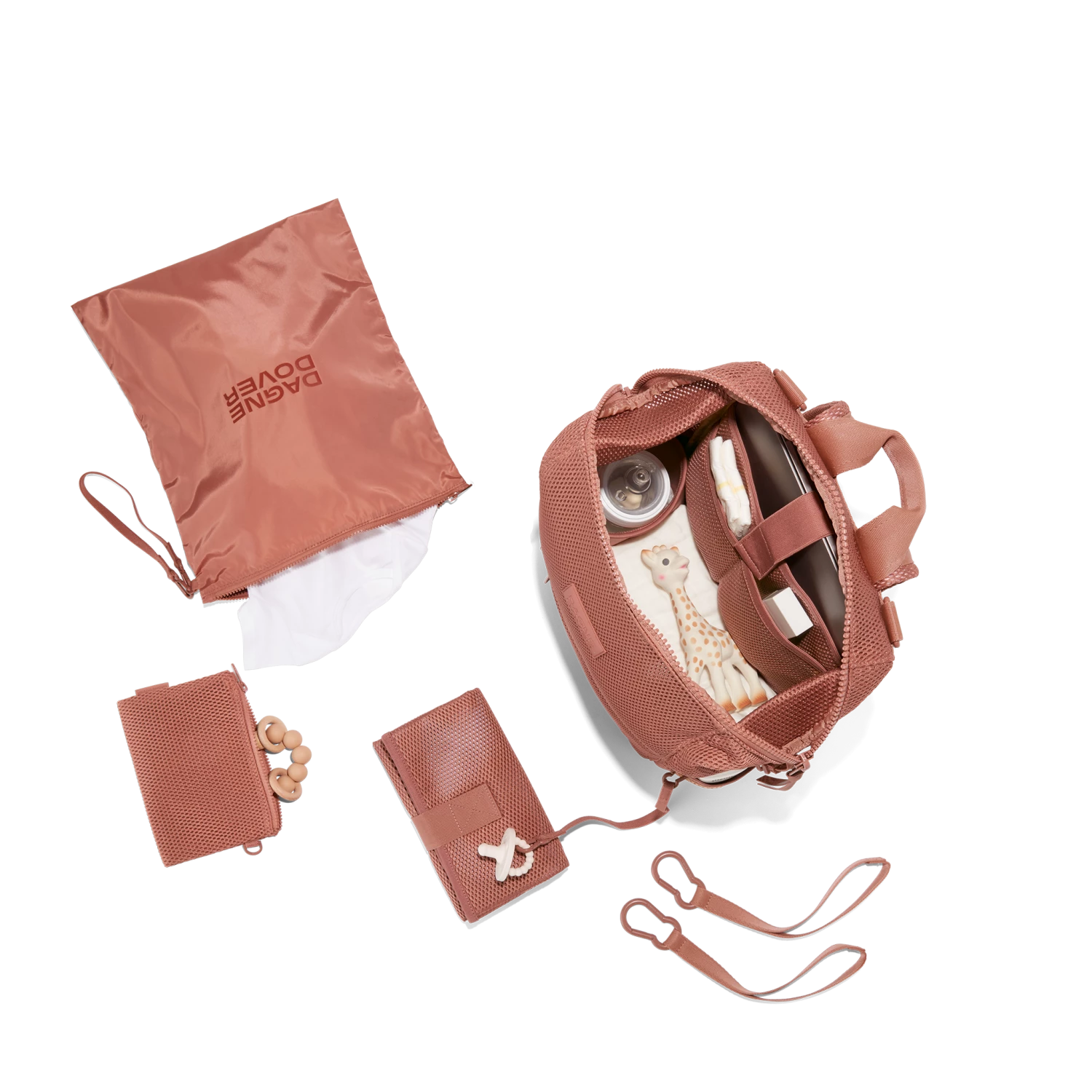 Indi Diaper Backpack In Warm Dust Air Mesh, Large 2 Indi Diaper Backpack In Warm Dust Air Mesh, Large - Image 2