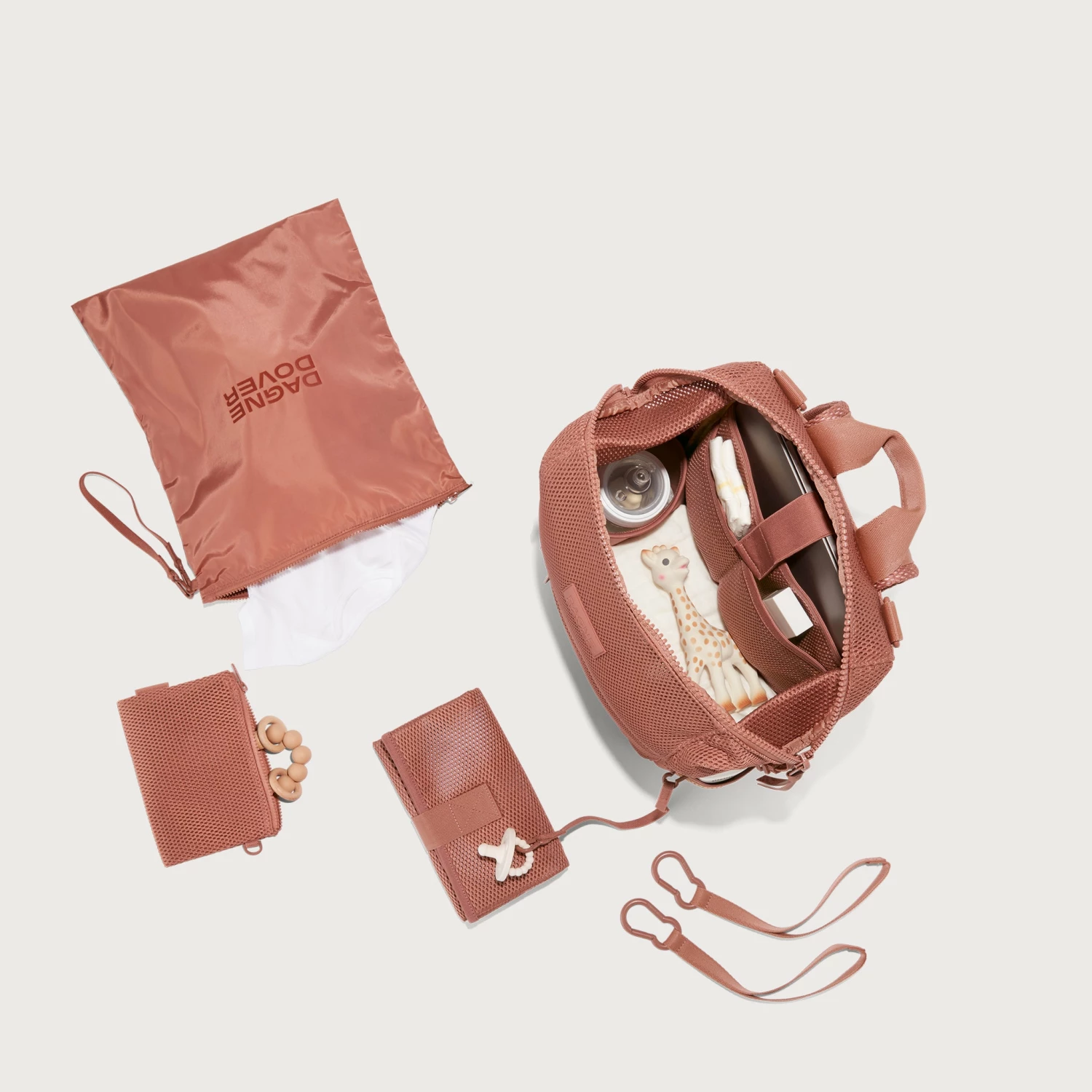 Indi Diaper Backpack In Warm Dust Air Mesh, Large 10 Indi Diaper Backpack In Warm Dust Air Mesh, Large - Image 10