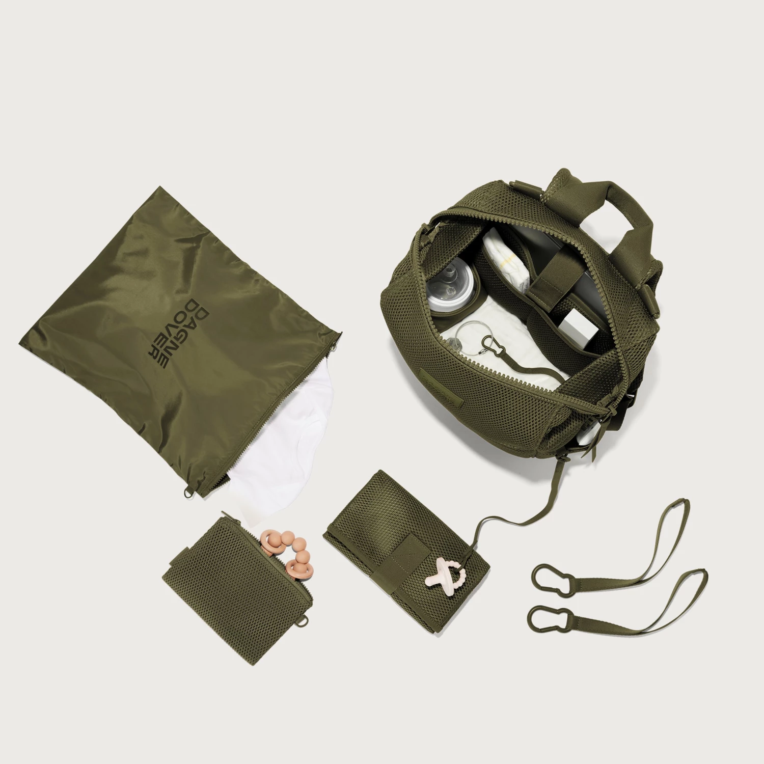 Indi Diaper Backpack In Dark Moss Air Mesh, Medium 10 Indi Diaper Backpack In Dark Moss Air Mesh, Medium - Image 10