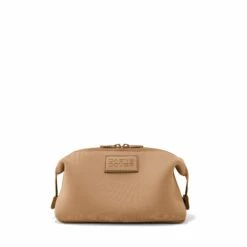 Hunter Toiletry Bag In Camel, Large -Hot Sale Dagne Dover Store 365Neoprene Hunter Camel L FrontSnapped FFFFFF