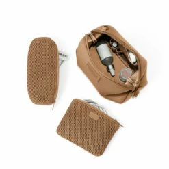 Hunter Toiletry Bag In Camel, Large -Hot Sale Dagne Dover Store 365Neoprene Hunter Camel L TopdownwithPouch FFFFFF
