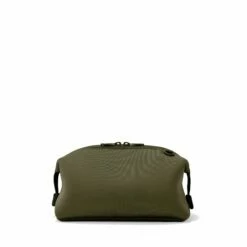 Hunter Toiletry Bag In Dark Moss, Large -Hot Sale Dagne Dover Store 365Neoprene Hunter DarkMoss L Back FFFFFF