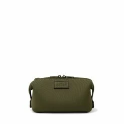 Hunter Toiletry Bag In Dark Moss, Small -Hot Sale Dagne Dover Store 365Neoprene Hunter DarkMoss S FrontSnapped FFFFFF