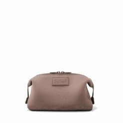 Hunter Toiletry Bag In Dune, Large -Hot Sale Dagne Dover Store 365Neoprene Hunter Dune L FrontSnapped FFFFFF