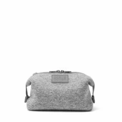 Hunter Toiletry Bag In Heather Grey, Large -Hot Sale Dagne Dover Store 365Neoprene Hunter HeatherGrey L FrontSnapped 1 FFFFFF
