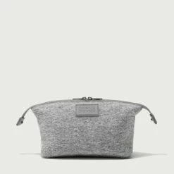 Hunter Toiletry Bag In Heather Grey, Large -Hot Sale Dagne Dover Store 365Neoprene Hunter HeatherGrey L FrontUnsnapped 1 EDEAE8