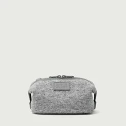 Hunter Toiletry Bag In Heather Grey, Small -Hot Sale Dagne Dover Store 365Neoprene Hunter HeatherGrey S FrontSnapped EDEAE8