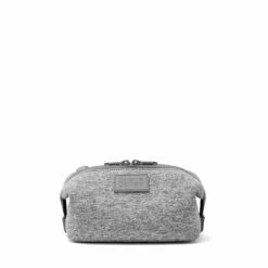 Hunter Toiletry Bag In Heather Grey, Small -Hot Sale Dagne Dover Store 365Neoprene Hunter HeatherGrey S FrontSnapped FFFFFF