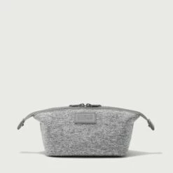 Hunter Toiletry Bag In Heather Grey, Small -Hot Sale Dagne Dover Store 365Neoprene Hunter HeatherGrey S FrontUnsnapped EDEAE8