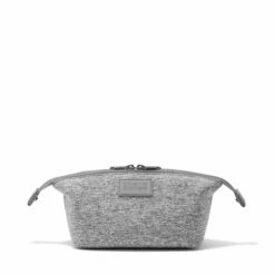 Hunter Toiletry Bag In Heather Grey, Small -Hot Sale Dagne Dover Store 365Neoprene Hunter HeatherGrey S FrontUnsnapped FFFFFF