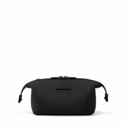 Hunter Toiletry Bag In Onyx, Small -Hot Sale Dagne Dover Store 365Neoprene Hunter Onyx S FrontUnsnapped FFFFFF