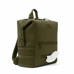 Indi Diaper Backpack In Dark Moss, Large -Hot Sale Dagne Dover Store 365Neoprene Indi DarkMoss L 3 4Wipe FFFFFF