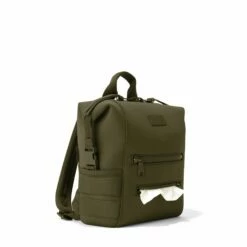 Indi Diaper Backpack In Dark Moss, Small -Hot Sale Dagne Dover Store 365Neoprene Indi DarkMoss S 3 4Wipe FFFFFF