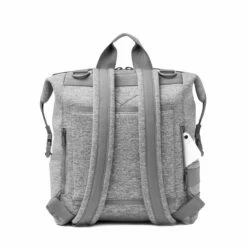 Indi Diaper Backpack In Heather Grey, Large -Hot Sale Dagne Dover Store 365Neoprene Indi HeatherGrey L Back FFFFFF