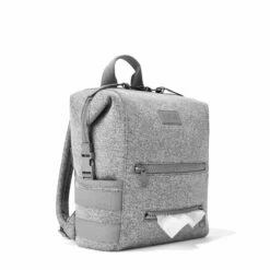 Indi Diaper Backpack In Heather Grey, Medium -Hot Sale Dagne Dover Store 365Neoprene Indi HeatherGrey M 3 4Wipe FFFFFF