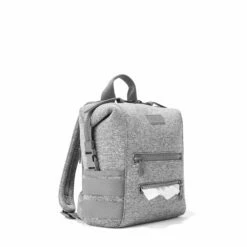 Indi Diaper Backpack In Heather Grey, Small -Hot Sale Dagne Dover Store 365Neoprene Indi HeatherGrey S 3 4Wipe FFFFFF