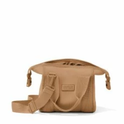 Landon Carryall In Camel, Extra Small -Hot Sale Dagne Dover Store 365Neoprene Landon Camel XS Unzipped FFFFFF