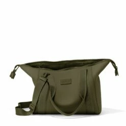 Landon Carryall In Dark Moss, Medium -Hot Sale Dagne Dover Store 365Neoprene Landon DarkMoss M Unzipped FFFFFF