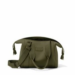 Landon Carryall In Dark Moss, Small -Hot Sale Dagne Dover Store 365Neoprene Landon DarkMoss S Unzipped FFFFFF