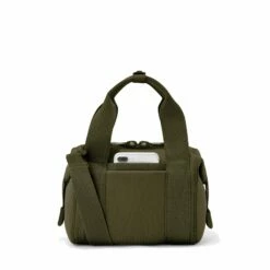 Landon Carryall In Dark Moss, Extra Small -Hot Sale Dagne Dover Store 365Neoprene Landon DarkMoss XS Back FFFFFF