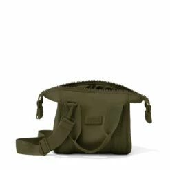 Landon Carryall In Dark Moss, Extra Small -Hot Sale Dagne Dover Store 365Neoprene Landon DarkMoss XS Unzipped FFFFFF