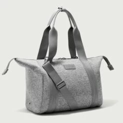 Landon Carryall In Heather Grey, Medium -Hot Sale Dagne Dover Store 365Neoprene Landon HeatherGrey M 3 4Unsnapped EDEAE8
