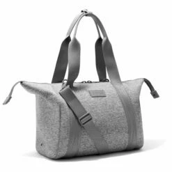 Landon Carryall In Heather Grey, Medium -Hot Sale Dagne Dover Store 365Neoprene Landon HeatherGrey M 3 4Unsnapped FFFFFF