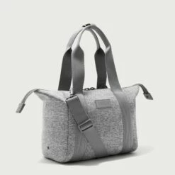 Landon Carryall In Heather Grey, Small -Hot Sale Dagne Dover Store 365Neoprene Landon HeatherGrey S 3 4Unsnapped EDEAE8