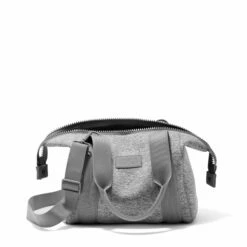 Landon Carryall In Heather Grey, Small -Hot Sale Dagne Dover Store 365Neoprene Landon HeatherGrey S Unzipped FFFFFF