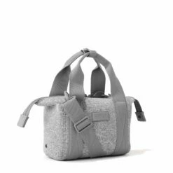 Landon Carryall In Heather Grey, Extra Small -Hot Sale Dagne Dover Store 365Neoprene Landon HeatherGrey XS 3 4Unsnapped FFFFFF