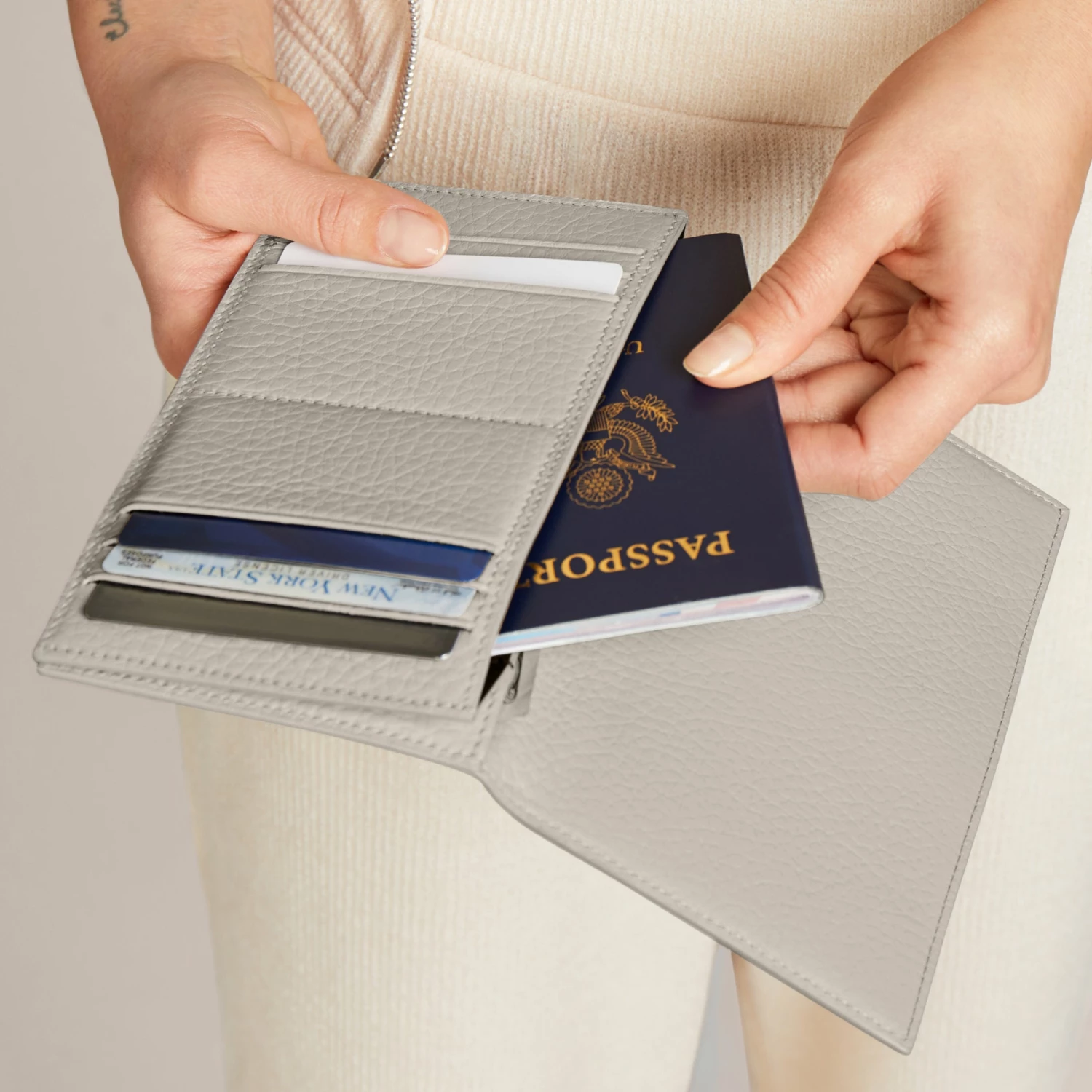 Accordion Travel Wallet In Bone 5 Accordion Travel Wallet In Bone - Image 5