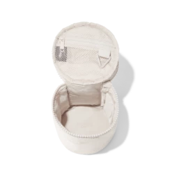 Mila Toiletry Organizer In Moonbeam, Large -Hot Sale Dagne Dover Store COVID Capsule Mila Large Moonbeam Aerial empty interior copy2