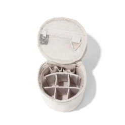 Mila Toiletry Organizer In Moonbeam, Large -Hot Sale Dagne Dover Store COVID Capsule Mila Large Moonbeam Aerial interior w dividers copy2