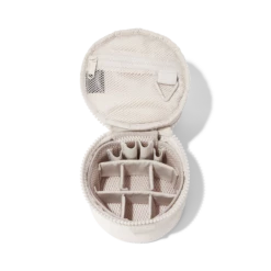 Mila Toiletry Organizer In Moonbeam, Small -Hot Sale Dagne Dover Store COVID Capsule Mila Small Moonbeam Aerial interior w dividers copy2