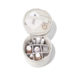 Mila Toiletry Organizer In Moonbeam, Small -Hot Sale Dagne Dover Store COVID Capsule Mila Small Moonbeam Aerial packed interior copy2