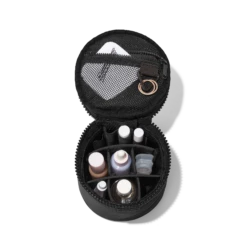 Mila Toiletry Organizer In Onyx, Small -Hot Sale Dagne Dover Store COVID Capsule Mila Small Onyx Aerial packed interior copy2