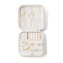 Frankie Jewelry Case In Moonbeam, Large -Hot Sale Dagne Dover Store Eco Jewelry Case Large Moon Beam Aerial Proppedcopy2