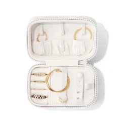 Frankie Jewelry Case In Moonbeam, Small -Hot Sale Dagne Dover Store Eco Jewelry Case Small Moon Beam Aerial Proppedcopy2