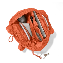 Kal Drawstring Tote In Coyote -Hot Sale Dagne Dover Store Novelty Puff Drawstring Tote Dark Moss Aerialcopy2