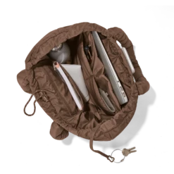 Kal Drawstring Tote In Rye -Hot Sale Dagne Dover Store Novelty Puff Drawstring Tote Dark Moss Aerialcopy2 a361514c 711b 4e6e 9f31 6abbb5976b8a